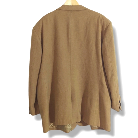 Amicale | Vintage 80s 100% Camel Hair Shoulder Padded Overcoat Men's Size 48R - Picture 2 of 4